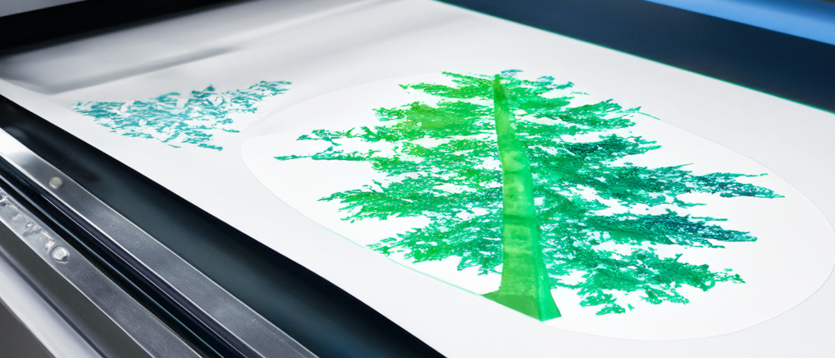 5 Eco-Friendly Printing Methods - An image of a tree, sustainably printed