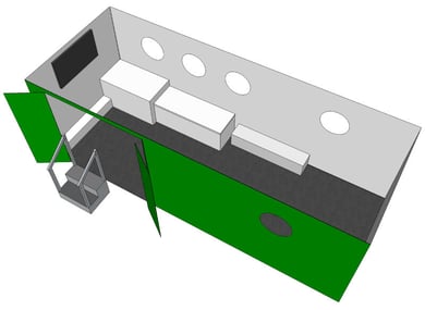 An aerial render of how one of Raccoon's vehicle conversions will look.