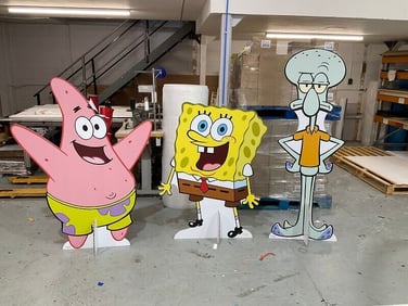 Spongebob Squarepants 3D cutouts - Sustanably printed with Re-board