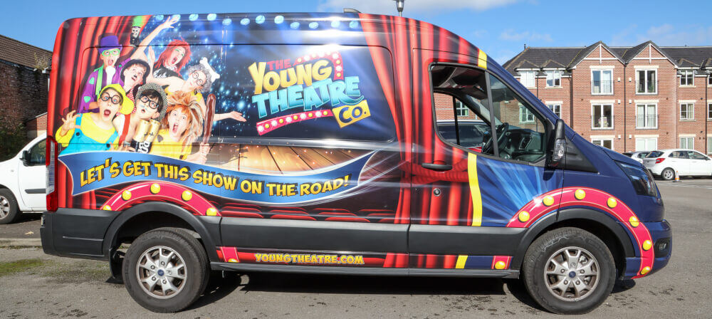 A van wrap for The Young Theatre Company